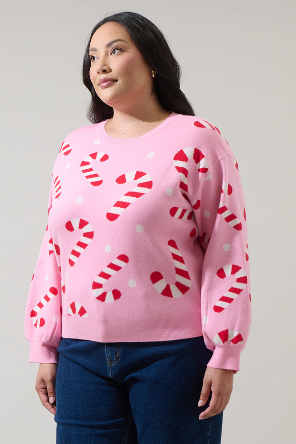 Sugarlips Candy Cane Pull Over Sweater Curve