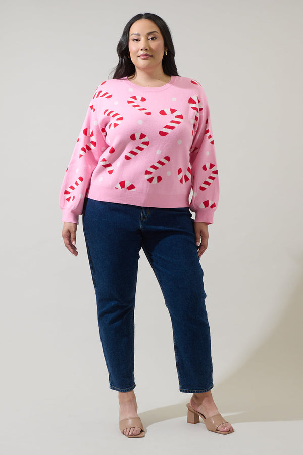 Sugarlips Candy Cane Pull Over Sweater Curve