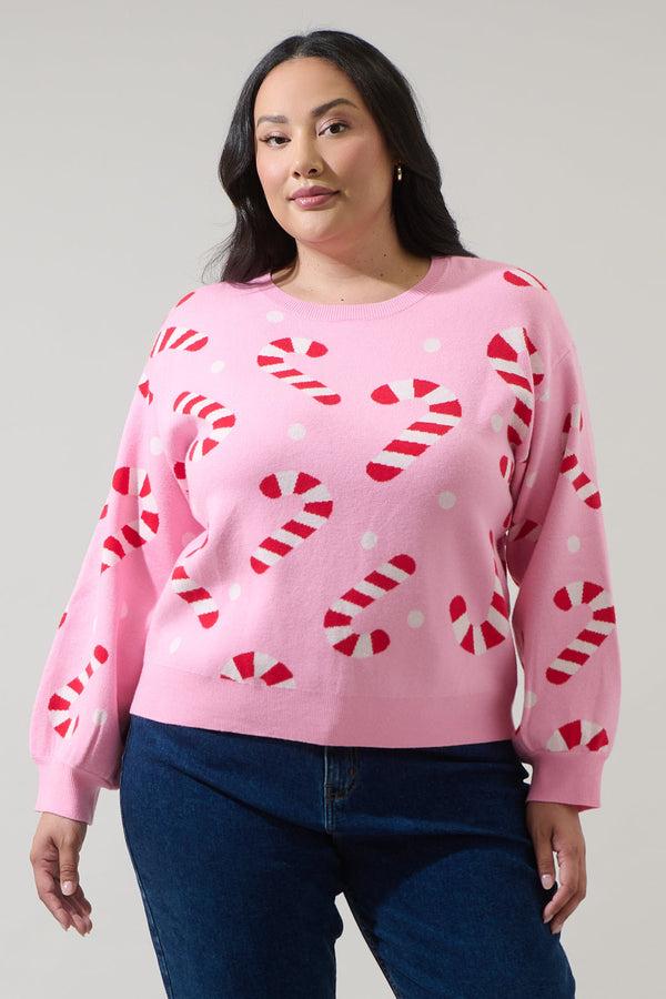 sugarlips Candy Cane Pull Over Sweater Curve