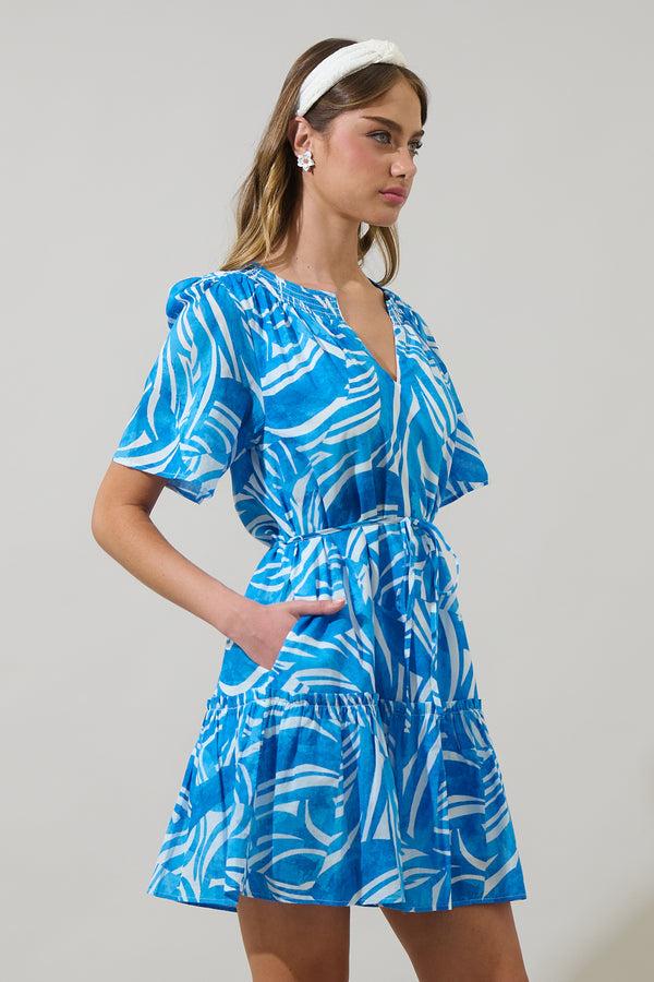 Sugarlips Canton Tropics Clarion Ruffle Mini Dress
