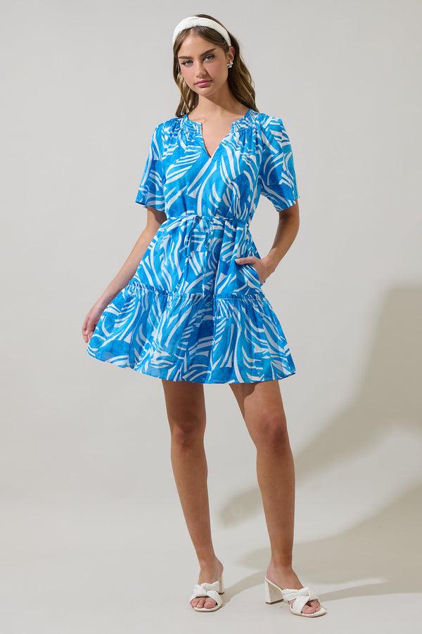 Sugarlips Canton Tropics Clarion Ruffle Mini Dress