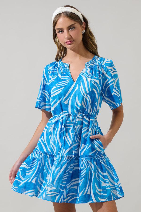 sugarlips Canton Tropics Clarion Ruffle Mini Dress