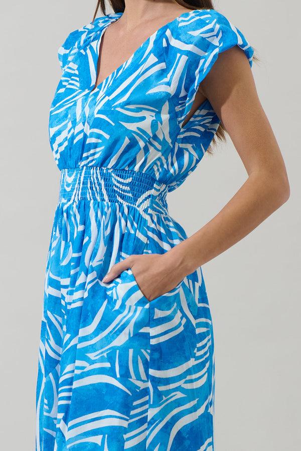 Sugarlips Canton Tropics Mecily Smocked Maxi Dress