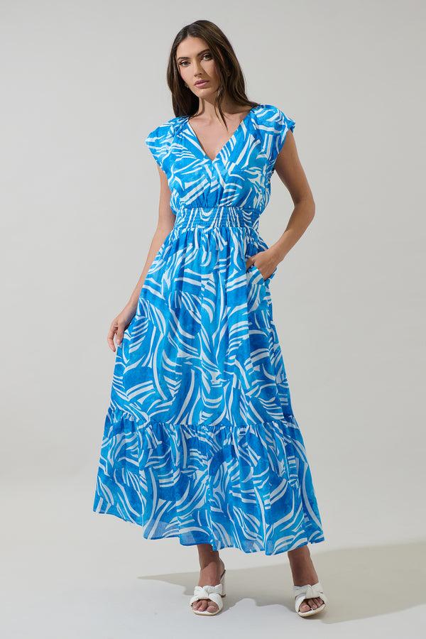 sugarlips Canton Tropics Mecily Smocked Maxi Dress