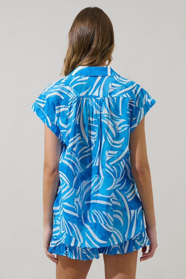 Sugarlips Canton Tropics Ramy Collared Top