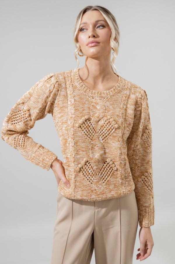 sugarlips Cara Cable Knit Mixed Yarn Sweater