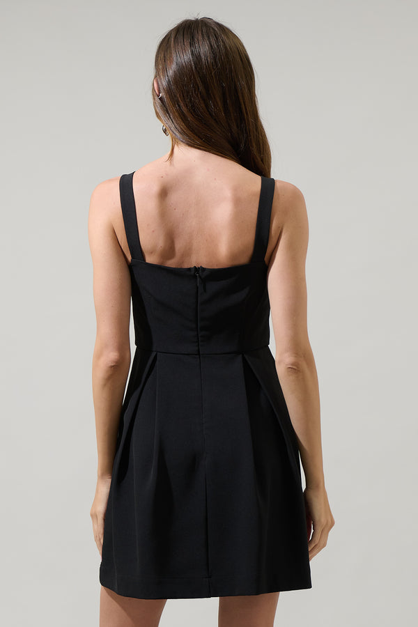 Sugarlips Carey Bow Pleated Mini Dress