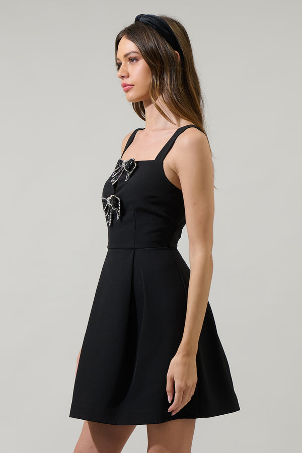 Sugarlips Carey Bow Pleated Mini Dress