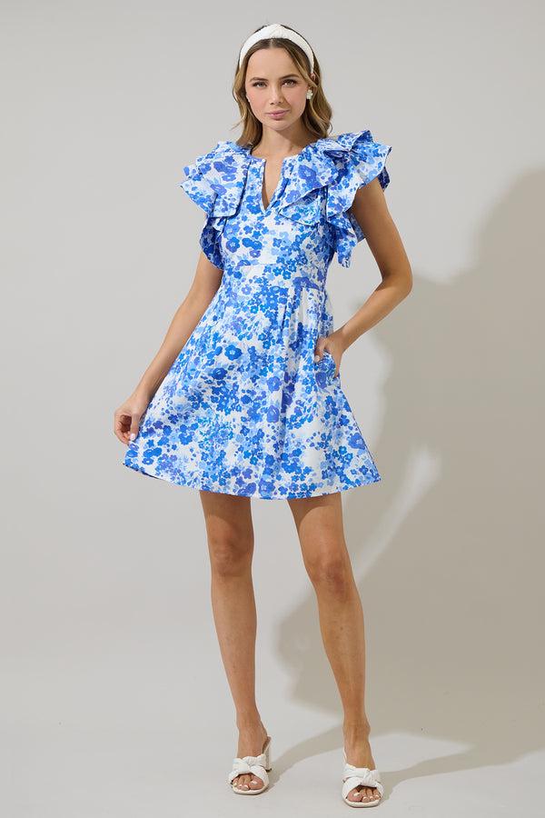 Sugarlips Carli Floral Wilma Ruffle Mini Dress