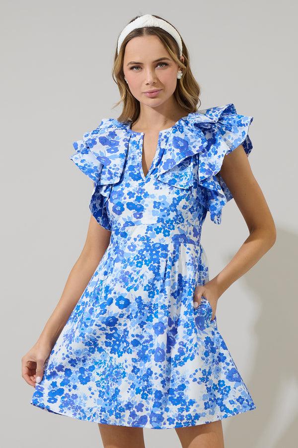 sugarlips Carli Floral Wilma Ruffle Mini Dress