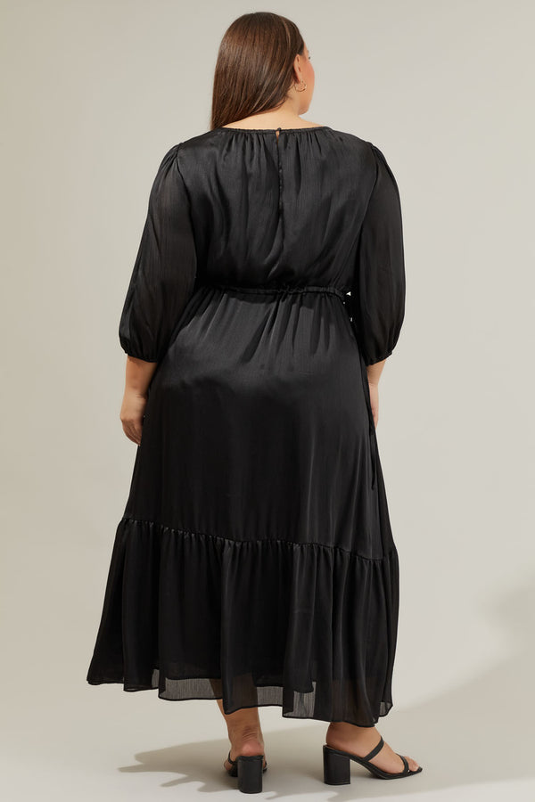 Sugarlips Carmine Solid Midi Dress Curve