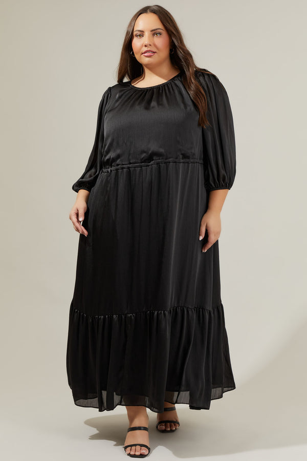Sugarlips Carmine Solid Midi Dress Curve