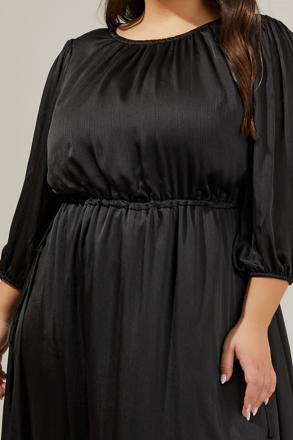 Sugarlips Carmine Solid Midi Dress Curve