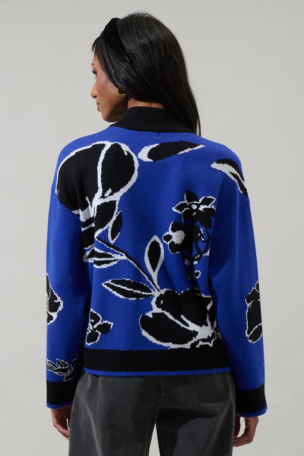 Sugarlips Carrey Floral Zip Up Sweater