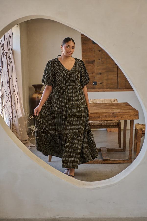 sugarlips Carrol Tweed Maxi Dress Curve
