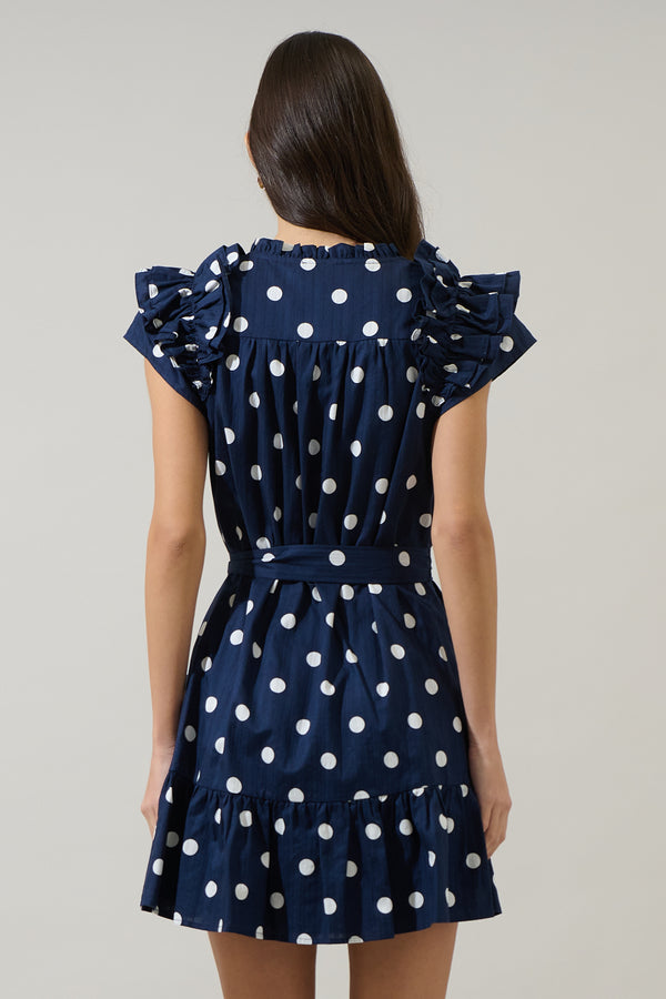 Sugarlips Caryn Polka Dot Ivona Ruffle Mini Dress