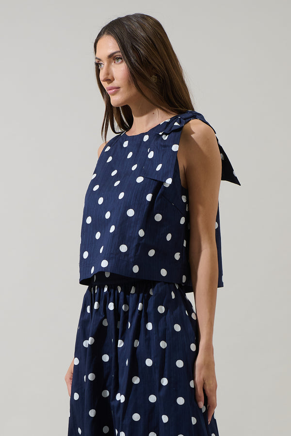Sugarlips Caryn Polka Dot Sleeveless Top