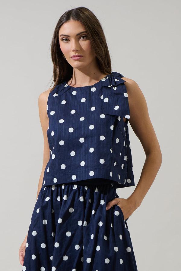 sugarlips Caryn Polka Dot Sleeveless Top