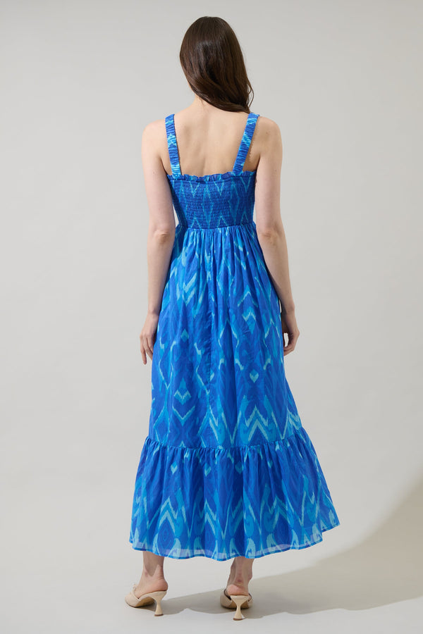 Sugarlips Carys Abstract Delcy Smocked Maxi Dress