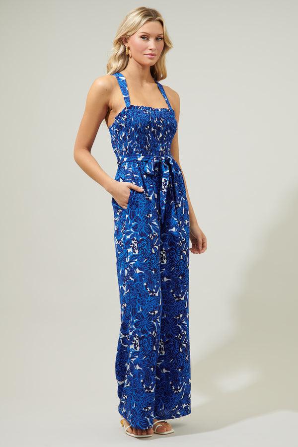 Sugarlips Caspian Floral Erie Racerback Jumpsuit