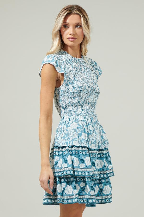 Sugarlips Catalina Floral Smocked Mini Dress