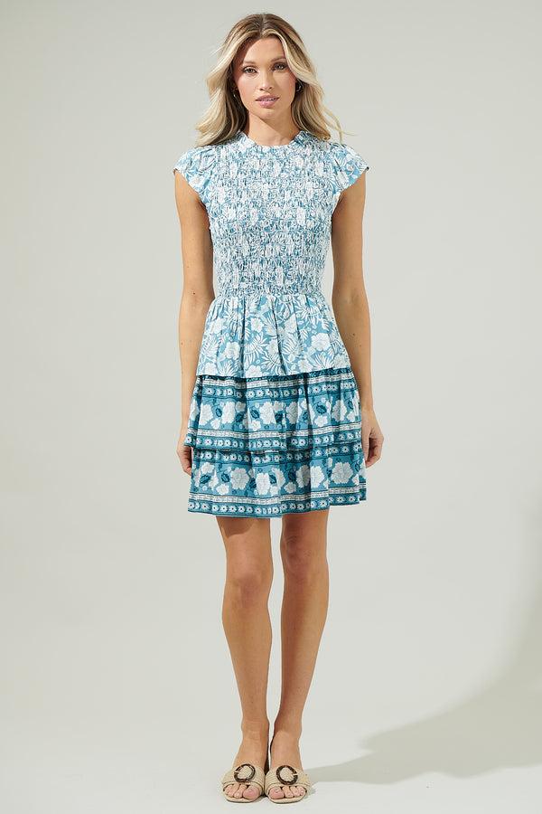 Sugarlips Catalina Floral Smocked Mini Dress