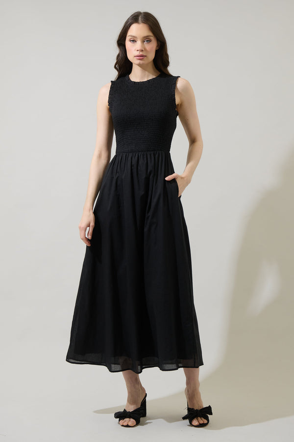 sugarlips Cecil Smocked Midi Dress