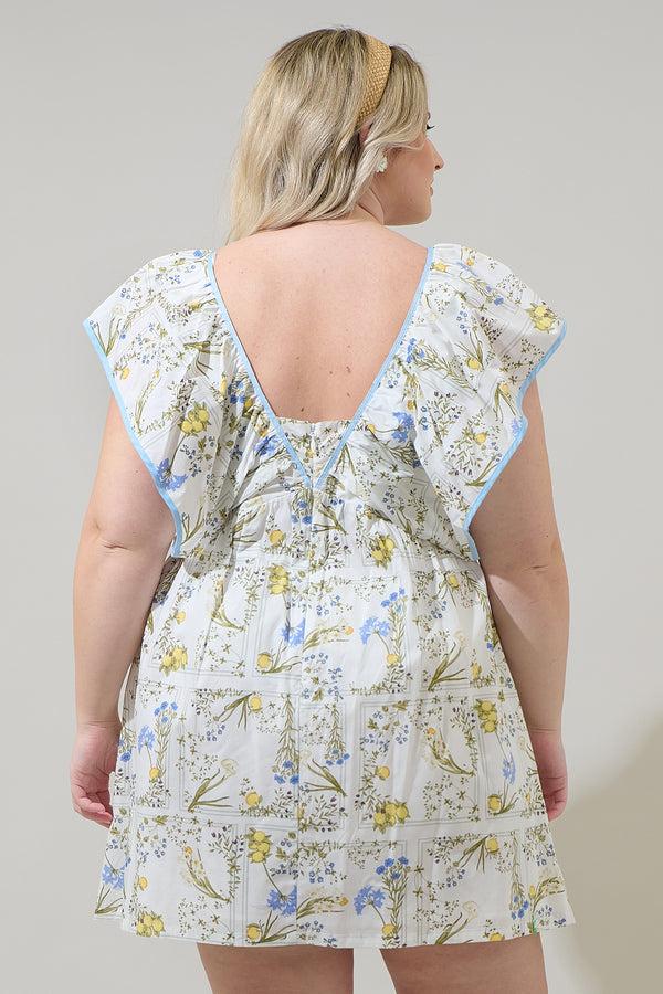 Sugarlips Cecily Floral Mini Babydoll Dress Curve