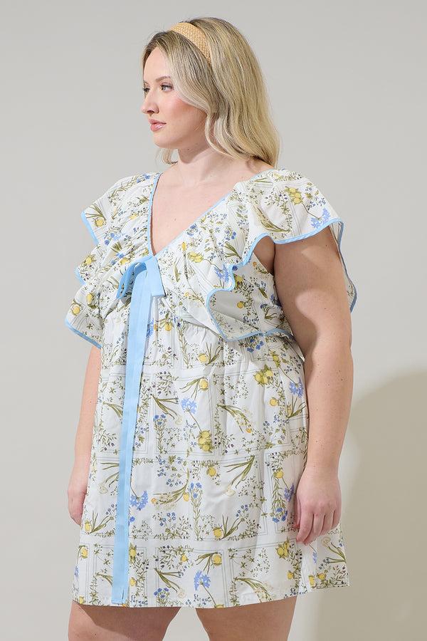 Sugarlips Cecily Floral Mini Babydoll Dress Curve