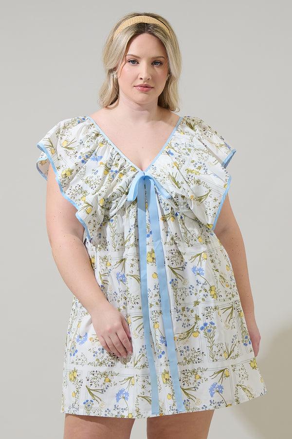 sugarlips Cecily Floral Mini Babydoll Dress Curve