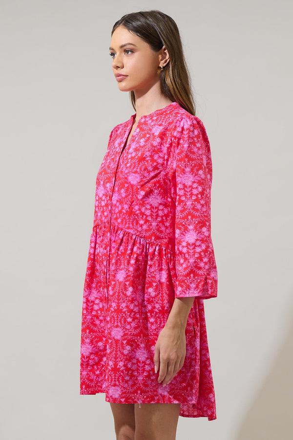 Sugarlips Cecy Floral Brie Button Down Dress