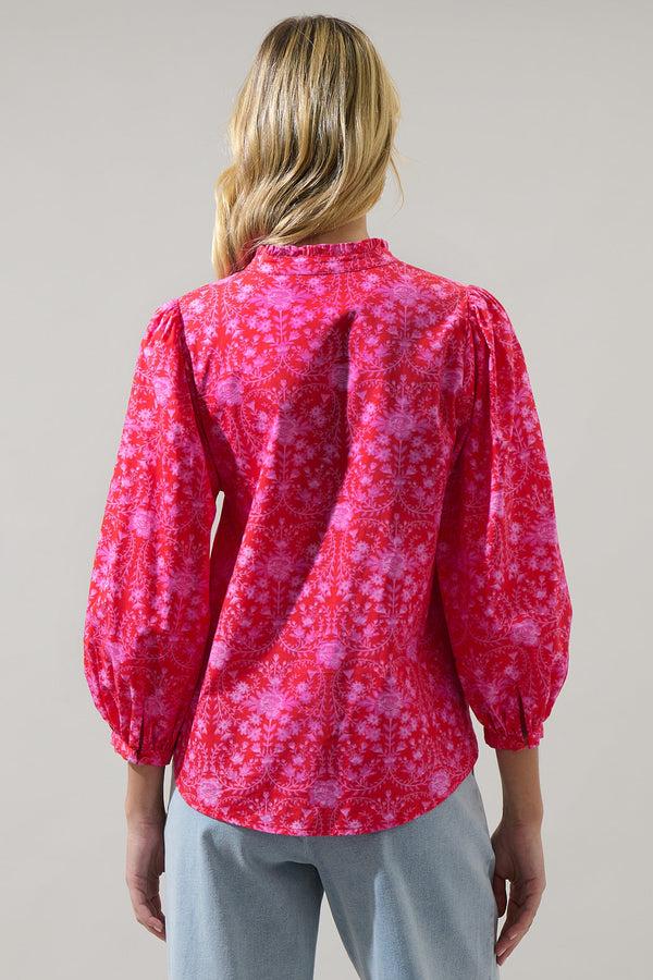 Sugarlips Cecy Floral Ima Button Up Top
