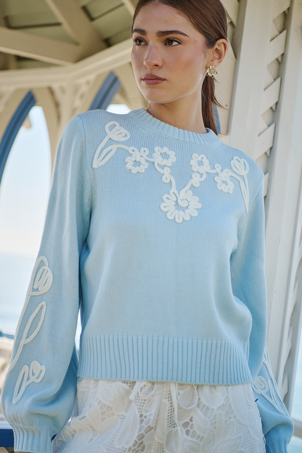 sugarlips Celestial Floral Embroidered Sweater