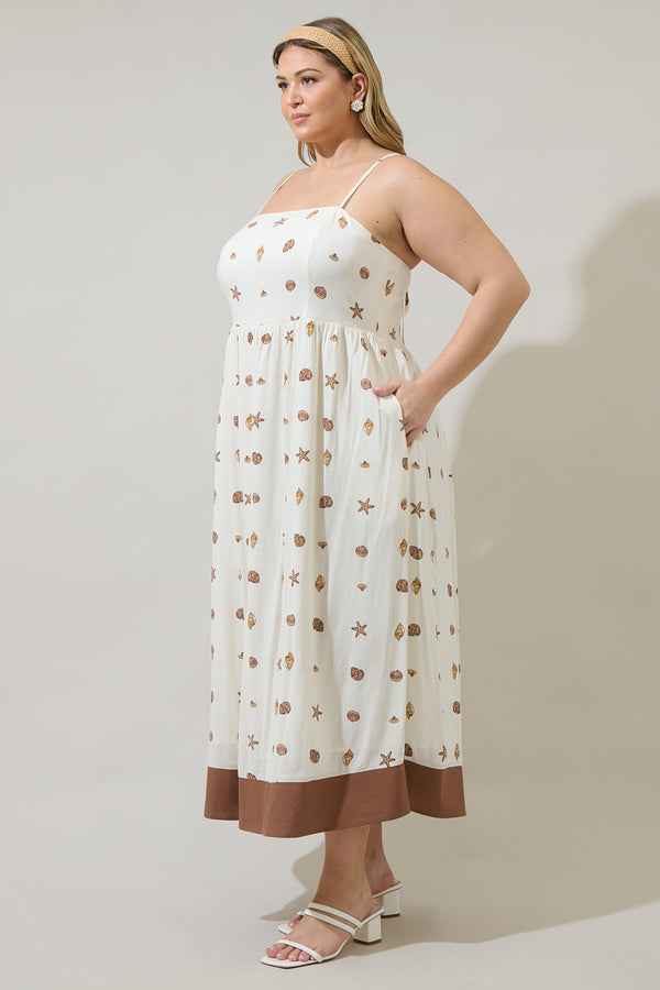Sugarlips Cerise Shells Senia Midi Dress Curve