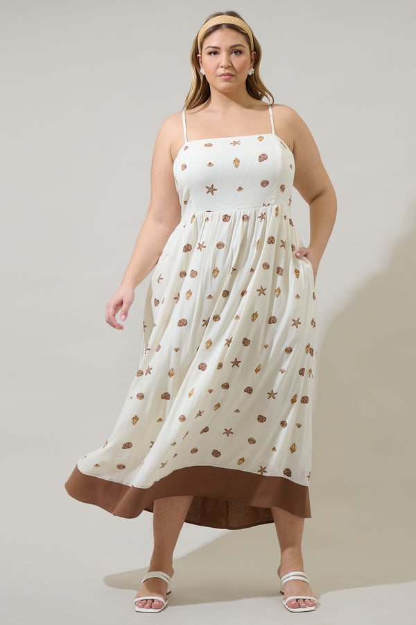 sugarlips Cerise Shells Senia Midi Dress Curve
