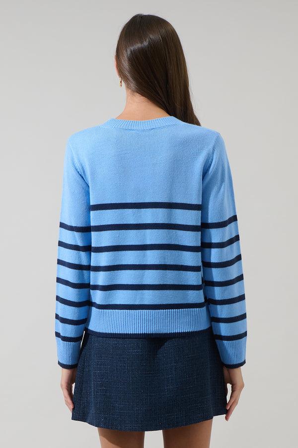 Sugarlips Chantilly Striped Cropped Sweater