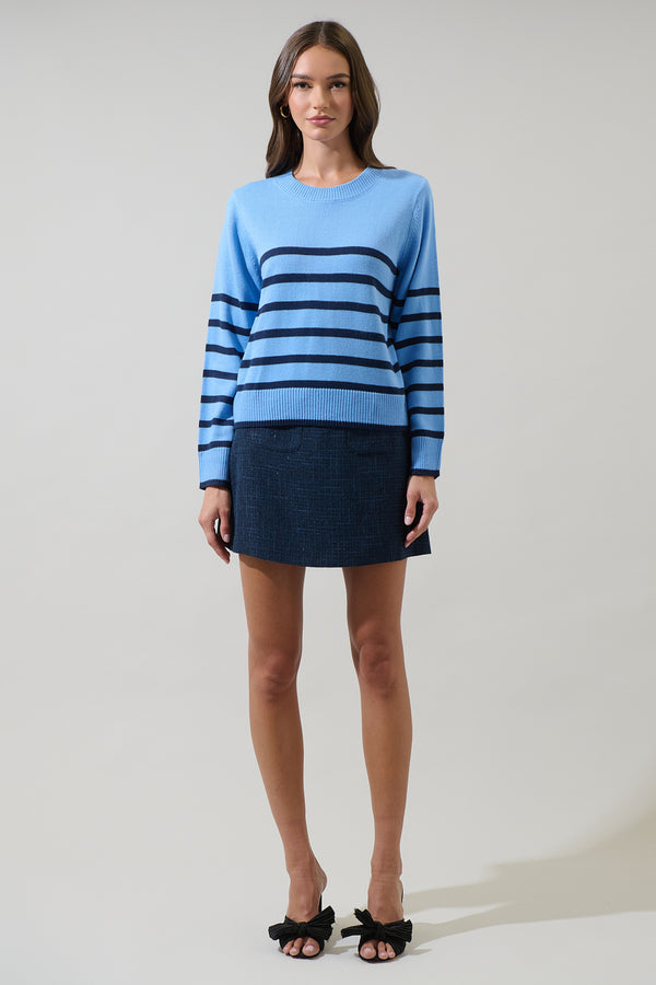 Sugarlips Chantilly Striped Cropped Sweater