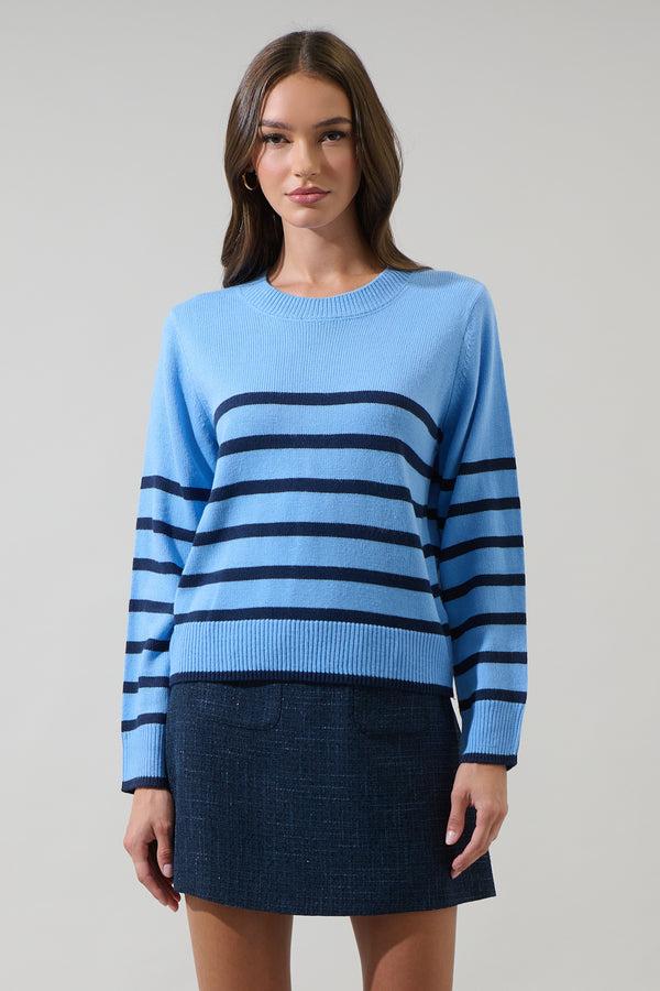 sugarlips Chantilly Striped Cropped Sweater