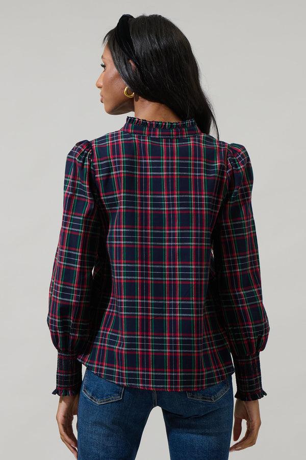 Sugarlips Chapman Plaid Button Down Top