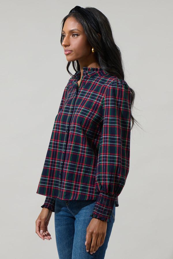 Sugarlips Chapman Plaid Button Down Top