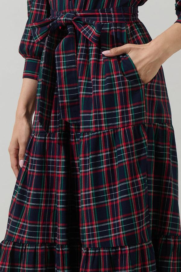 Sugarlips Chapman Plaid Yanis Button Up Midi Dress