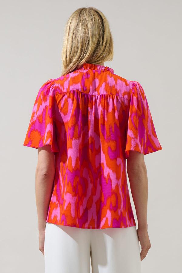 Sugarlips Charly Abstract Keira Ruffle Top