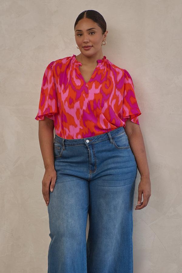 sugarlips Charly Abstract Keira Ruffle Top Curve