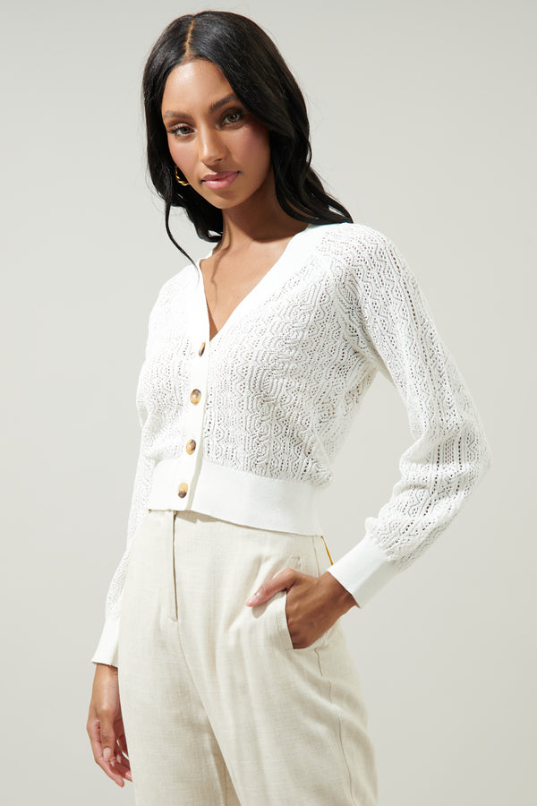Sugarlips Chasing Waves Pointelle Knit Cardigan