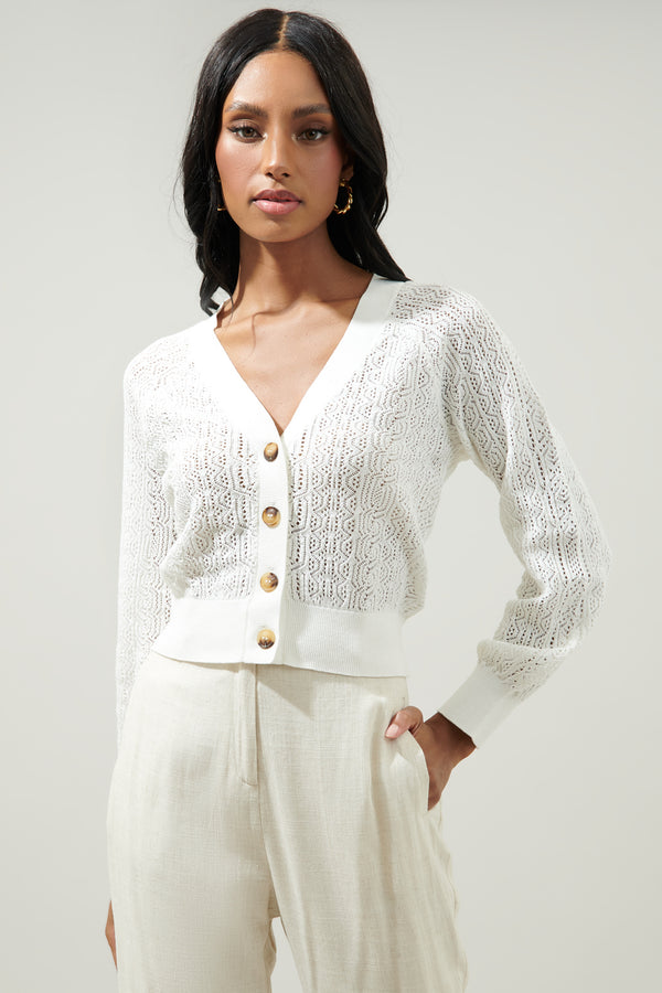 sugarlips Chasing Waves Pointelle Knit Cardigan