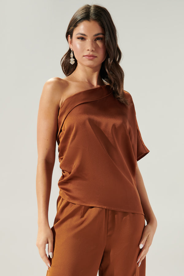 Sugarlips Chateau One Shoulder Drape Sleeve Top