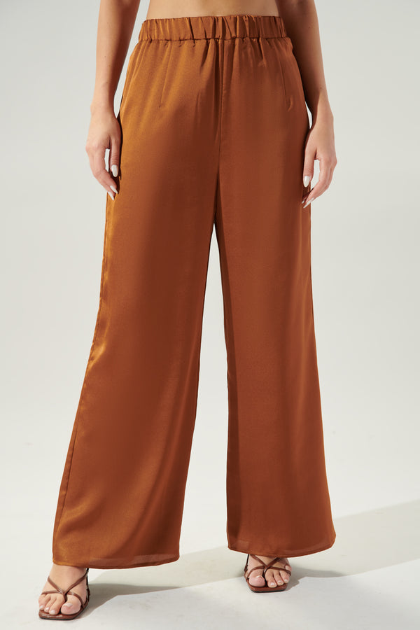 Sugarlips Chateau Satin Free Spirit Wide Leg Pants