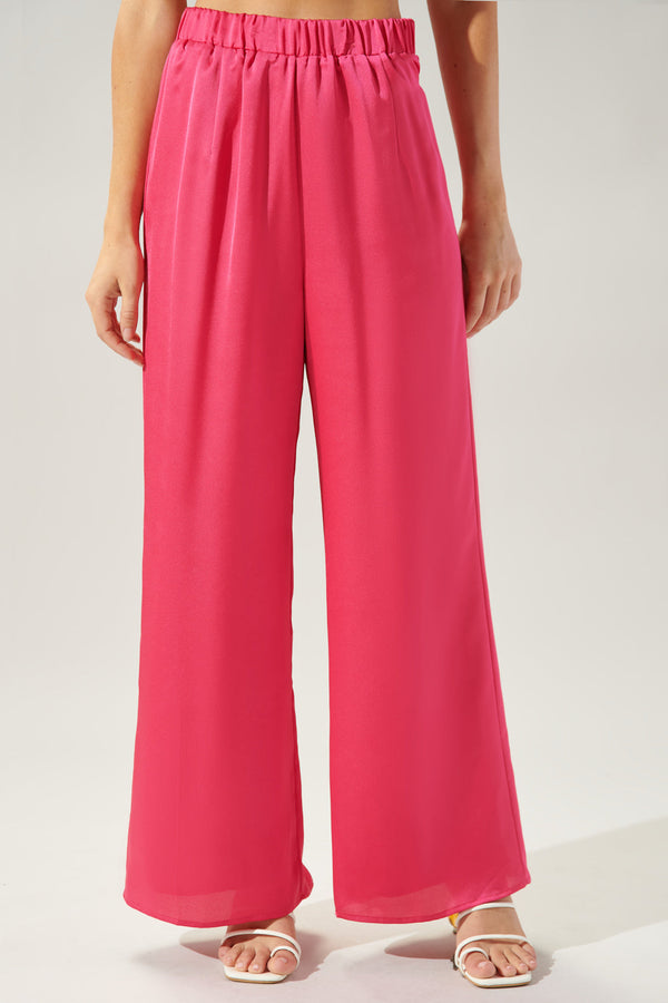 sugarlips Chateau Satin Free Spirit Wide Leg Pants