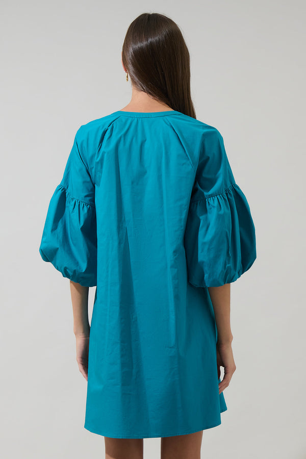 Sugarlips Check Mate Puff Sleeve Shift Dress