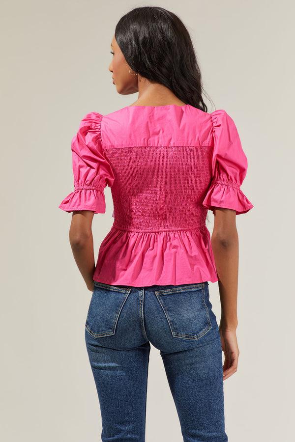 Sugarlips Chelsa Peplum Smocked Top